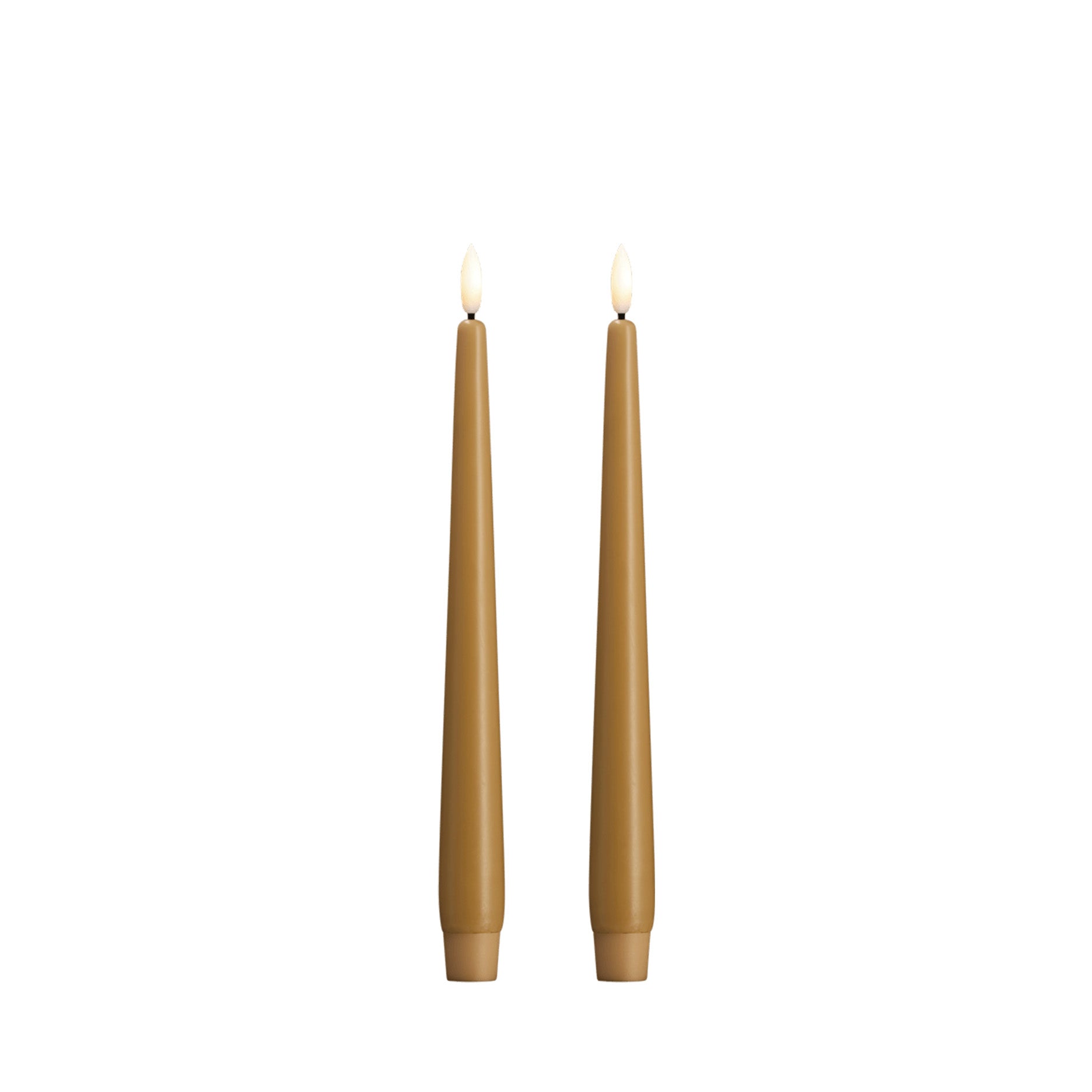 LED Stabkerzen 2 Stk 2,3 x 25 cm honey mustard